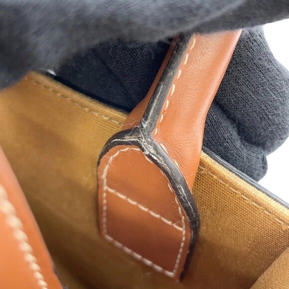 CELINE Triomphe Vertical Cabas Size Mini PVC/Leather Tan 194372 - Picture 11 of 16